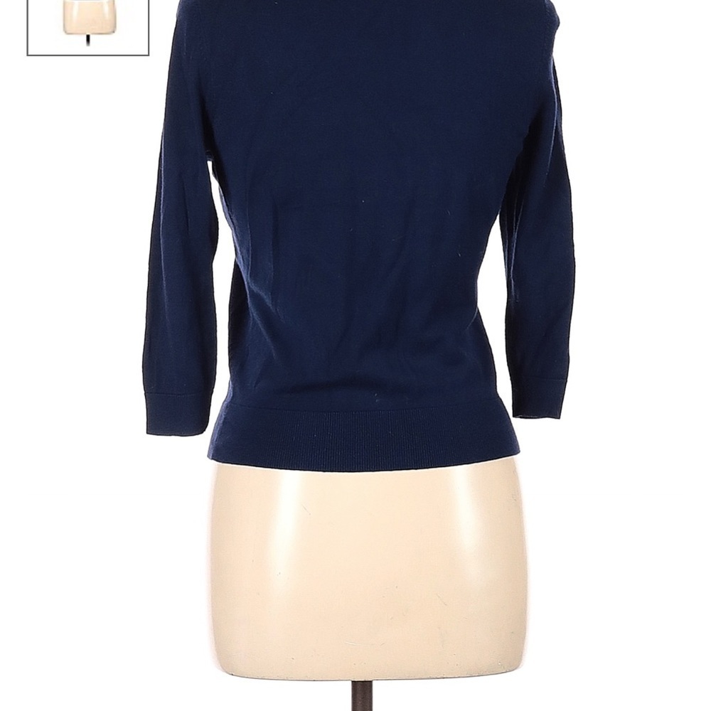Halogen Navy Button Down Sweater - Picture 2 of 7